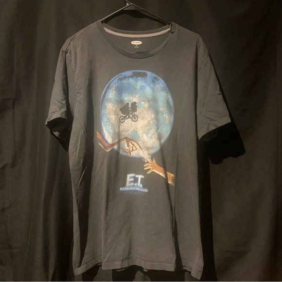 Old Navy ET T-Shirt Size XL Black Extra Terrestrial Retro Movie Mens 22x30 - Picture 1 of 4